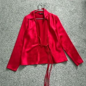 ZARA Satin Tie-Front Blouse